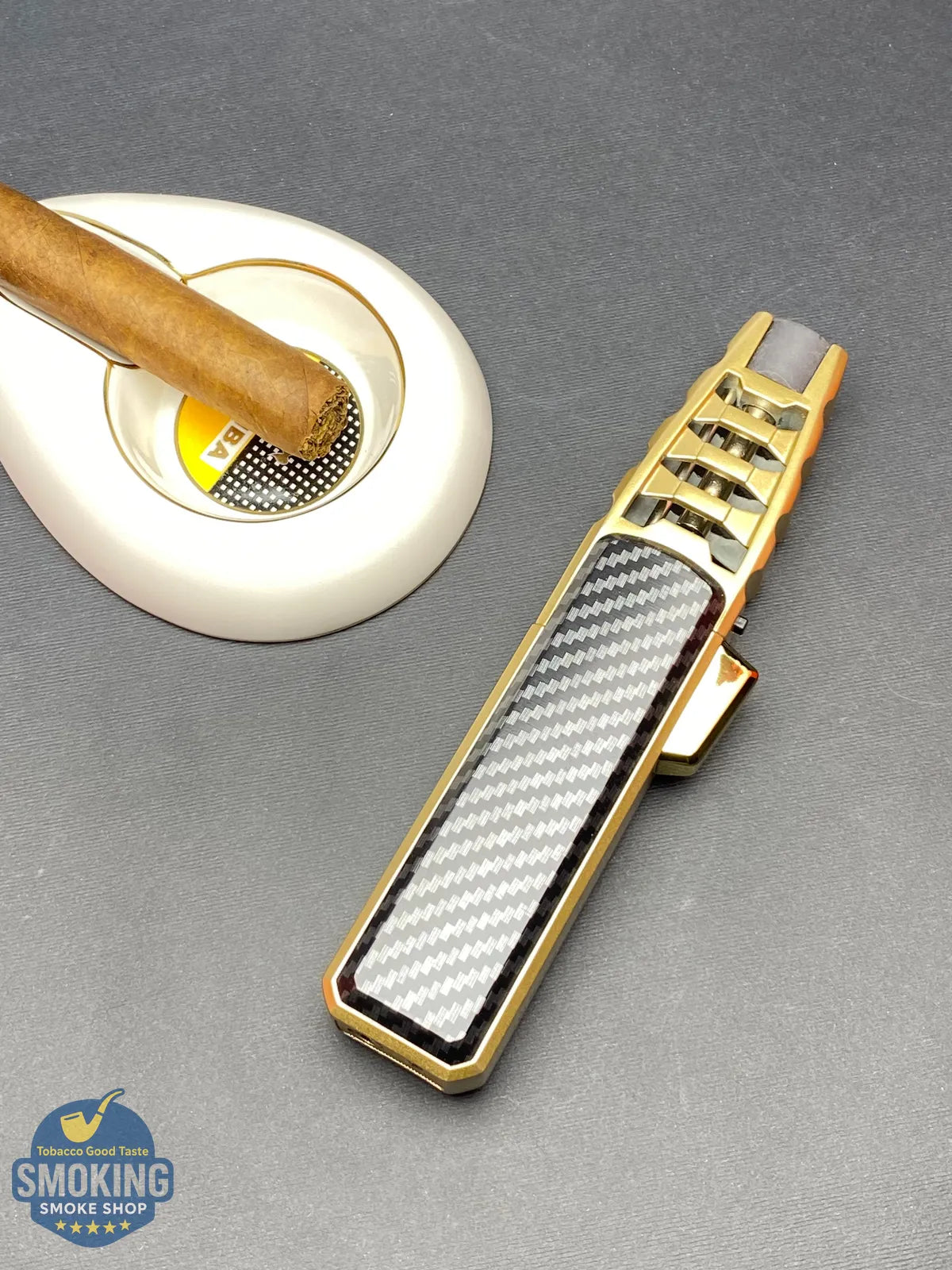 JOBON TORCH LIGHTER - ولاعة سيجار توربو – فخامة الكربون/الخشبي