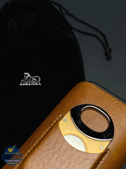 حافظة سيجار لوبينسكي مبطّنة بالخشب مع قاطع | LUBINSKI Cedar-Lined Cigar Case with Cutter