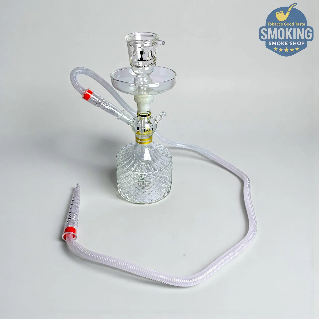 Mazaya Glass Hookah –  شيشة مزايا الزجاجية الفاخرة بإضاءة ليد مع حقيبة حمل جلدية مبطنة