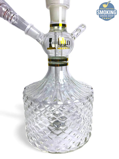 Mazaya Glass Hookah –  شيشة مزايا الزجاجية الفاخرة بإضاءة ليد مع حقيبة حمل جلدية مبطنة