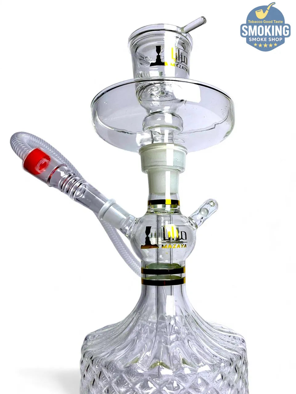 Mazaya Glass Hookah –  شيشة مزايا الزجاجية الفاخرة بإضاءة ليد مع حقيبة حمل جلدية مبطنة