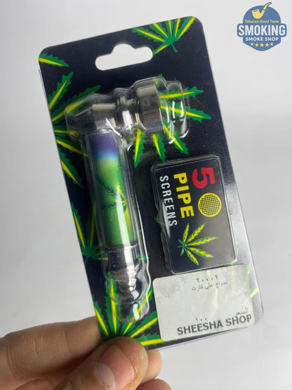 D&K Metal & Glass Pipe — مدواخ معدني بغطاء زجاجي قصير من دي آند كيه