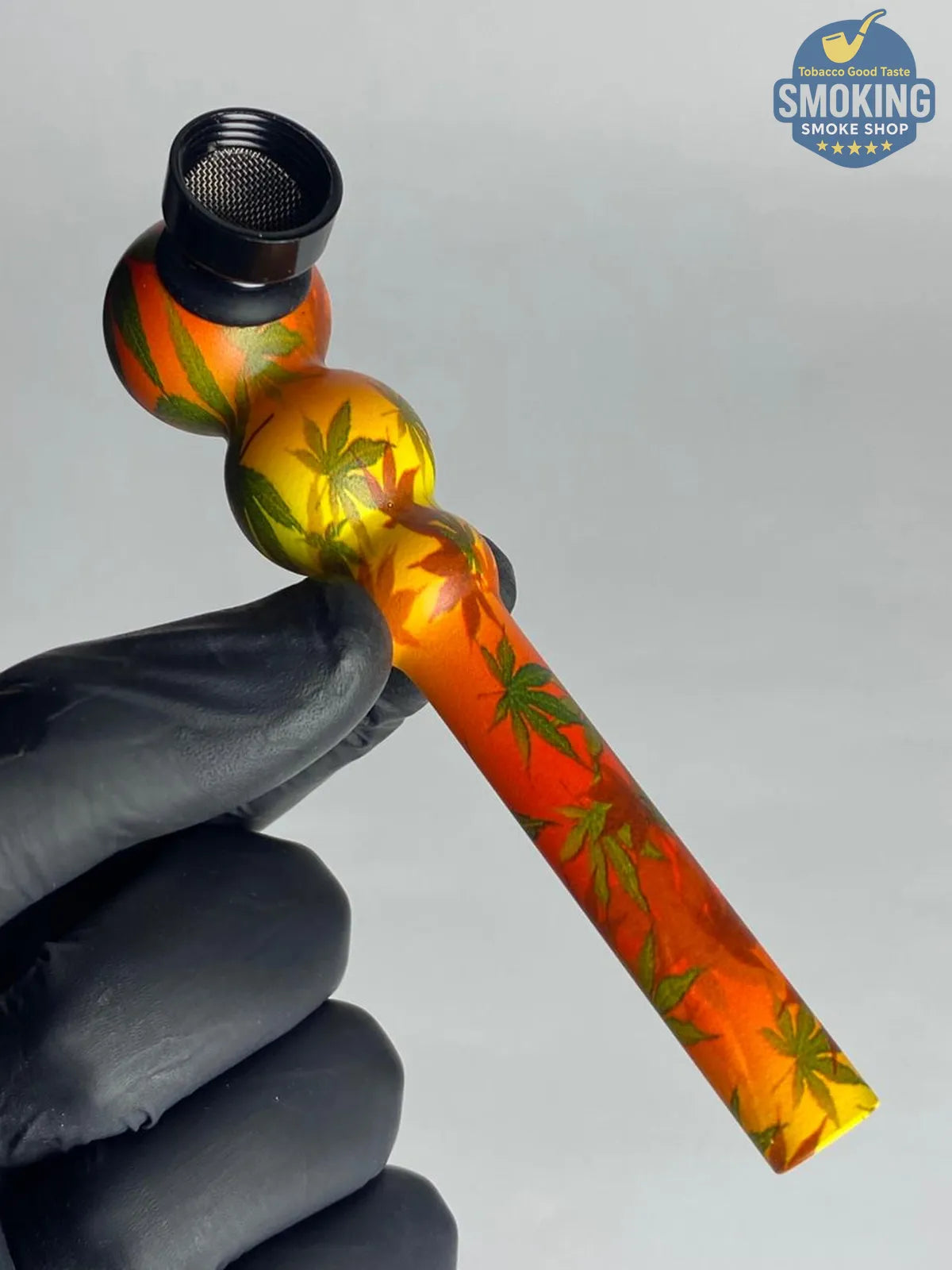 D&K Leaf Glass Pipe — مدواخ زجاجي ملون دي آند كيه بنقشة أوراق نبات