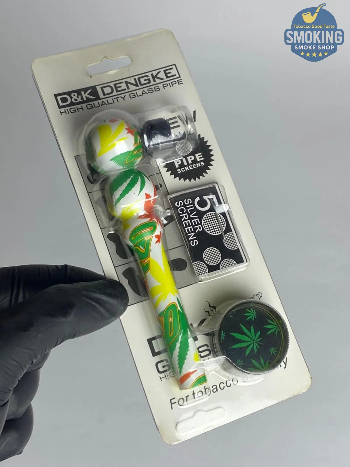 D&K Leaf Glass Pipe — مدواخ زجاجي ملون دي آند كيه بنقشة أوراق نبات