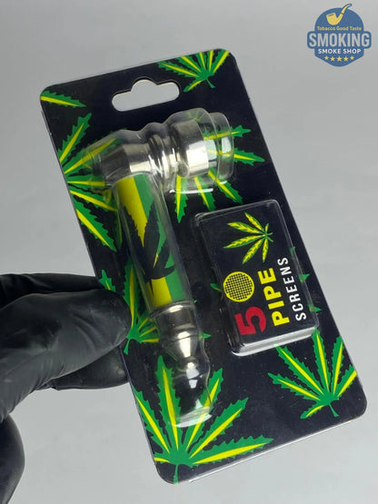 D&K Metal & Glass Pipe — مدواخ معدني بغطاء زجاجي قصير من دي آند كيه