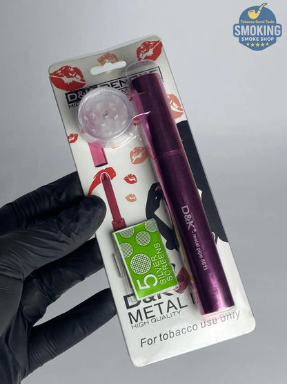D&K Metal Pipe – مدواخ معدني في جراب على شكل روج 💄🔥