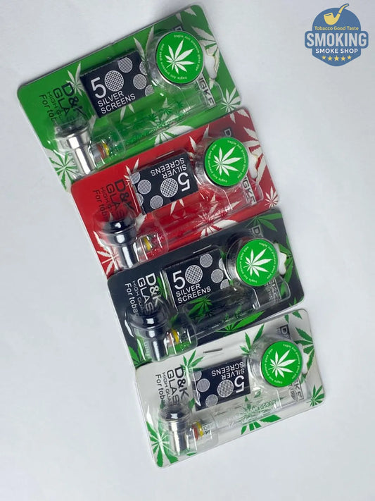 D&K Glass Leaf Pipe —  مدواخ زجاجي شفاف دي آند كيه بنقشة أوراق تبغ  🌿