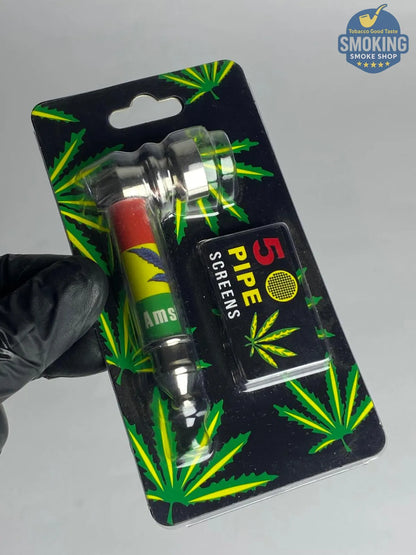 D&K Metal & Glass Pipe — مدواخ معدني بغطاء زجاجي قصير من دي آند كيه