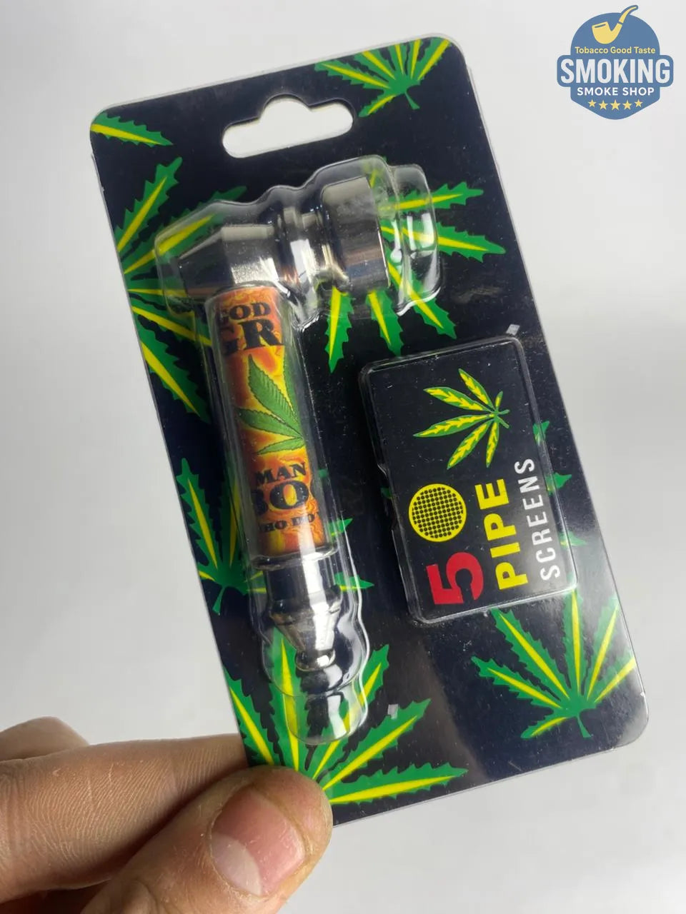 D&K Metal & Glass Pipe — مدواخ معدني بغطاء زجاجي قصير من دي آند كيه