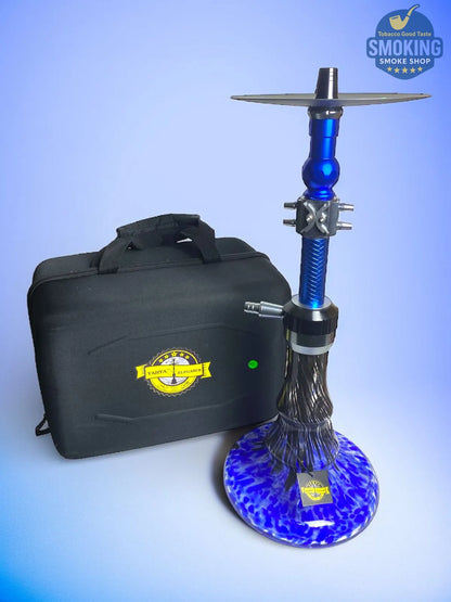 شيشة يحيي اليجانس ياقوت ازرق – طقم كامل بشنطة Yehia elegance Hookah Set – Travel Case Edition