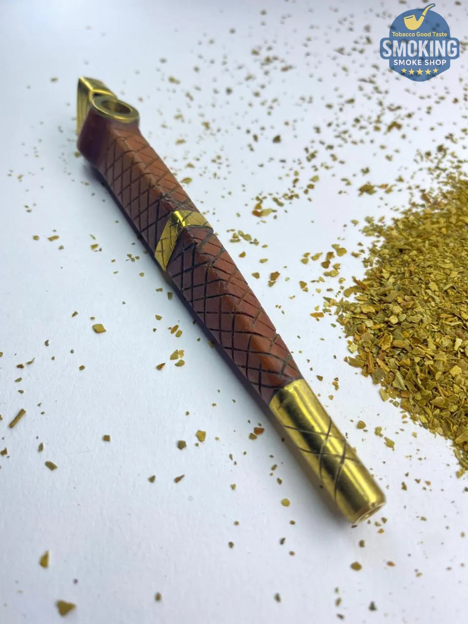 Ottoman Wooden Dokha Pipe — مدواخ خشب عثماني كلاسيك مطعم بنحاس