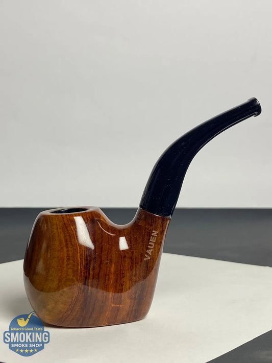 VAUEN Bent Smooth Briar Pipe (9mm) — بايب خشب فاوِن الالماني المنحني تشطيب ناعم (فلتر 9 مم)