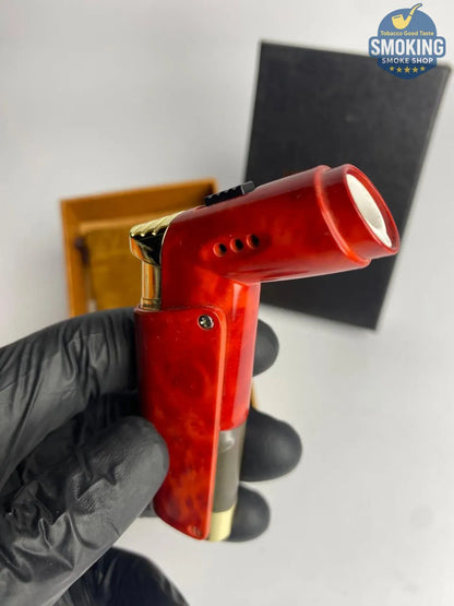 Single Torch Jet Lighter — ولاّعة بايب تورش منفردة ( ذهبي - احمر - اسود )