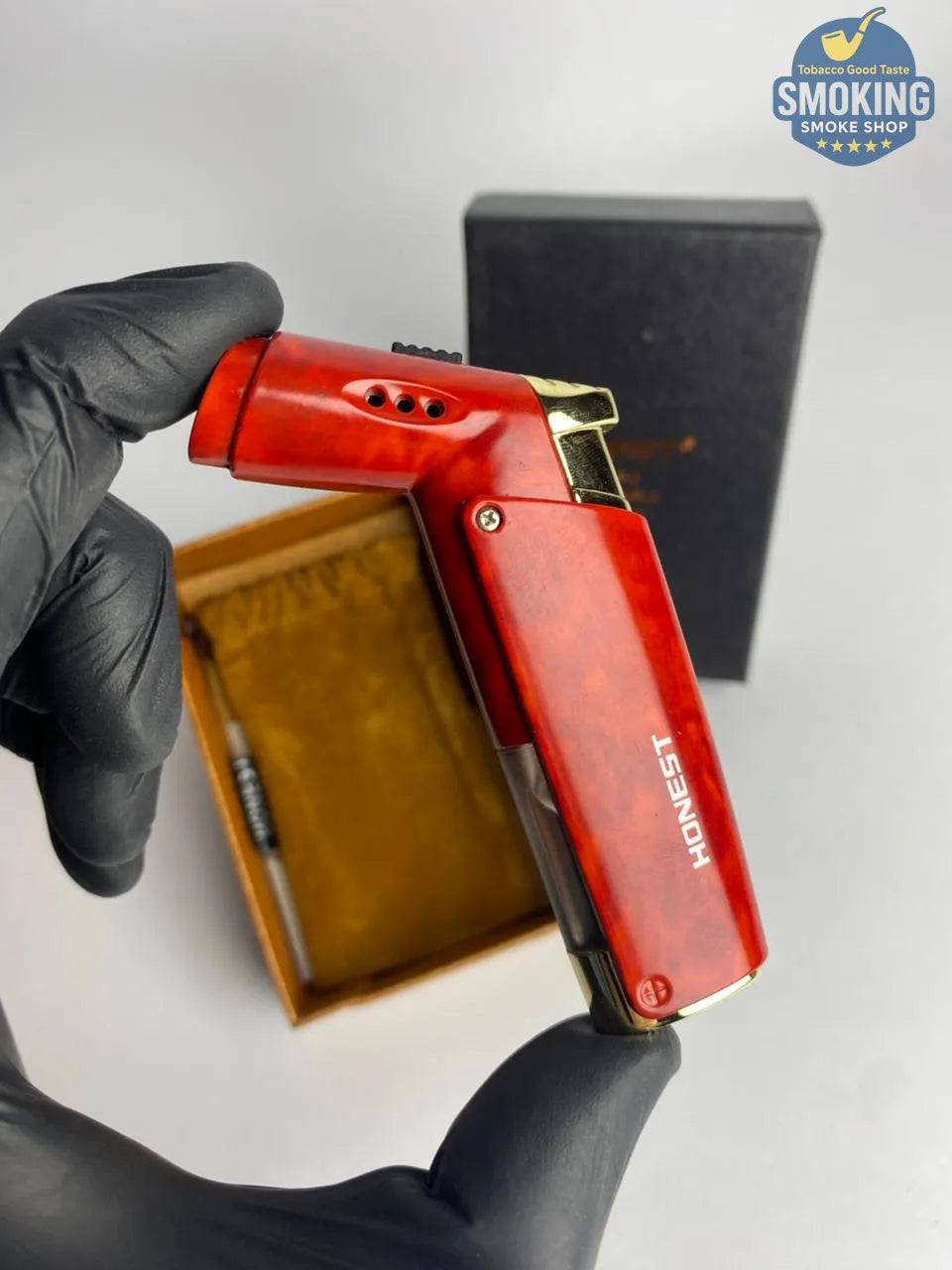 Single Torch Jet Lighter — ولاّعة بايب تورش منفردة ( ذهبي - احمر - اسود )