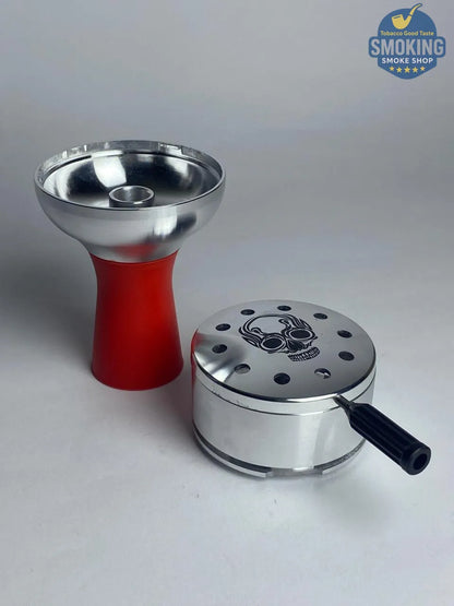 LUXE Stainless Steel Shisha Head Set - رأس (حجر) شيشة ستانلس بقاعدة سيليكون الوان مختلفة