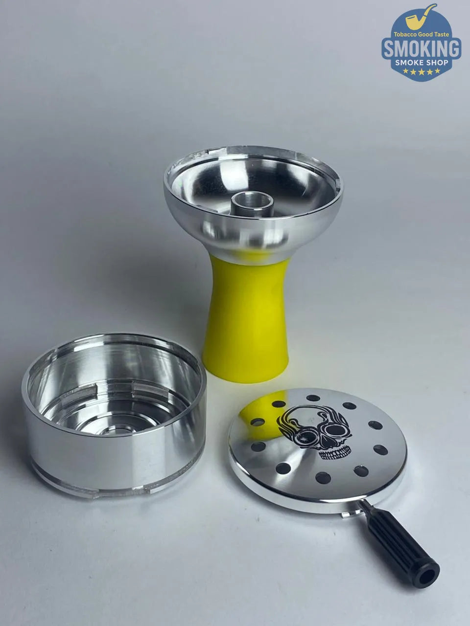 LUXE Stainless Steel Shisha Head Set - رأس (حجر) شيشة ستانلس بقاعدة سيليكون الوان مختلفة