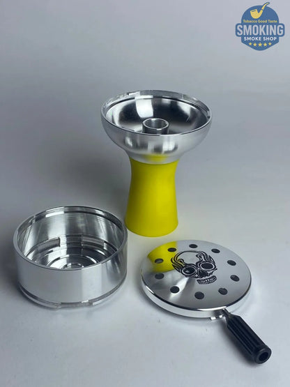 LUXE Stainless Steel Shisha Head Set - رأس (حجر) شيشة ستانلس بقاعدة سيليكون الوان مختلفة