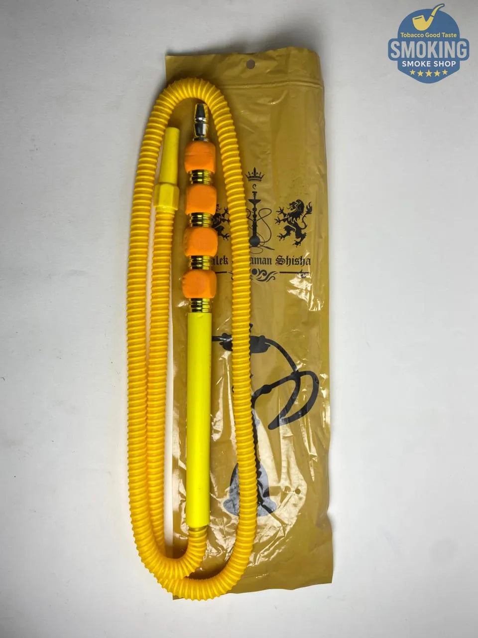 Malek Elzaman Rubber Hookah Hose - ملك الزمان خرطوم شيشة مطاط في جلد مع مبسم بلاستيك الوان واشكال مختلفة