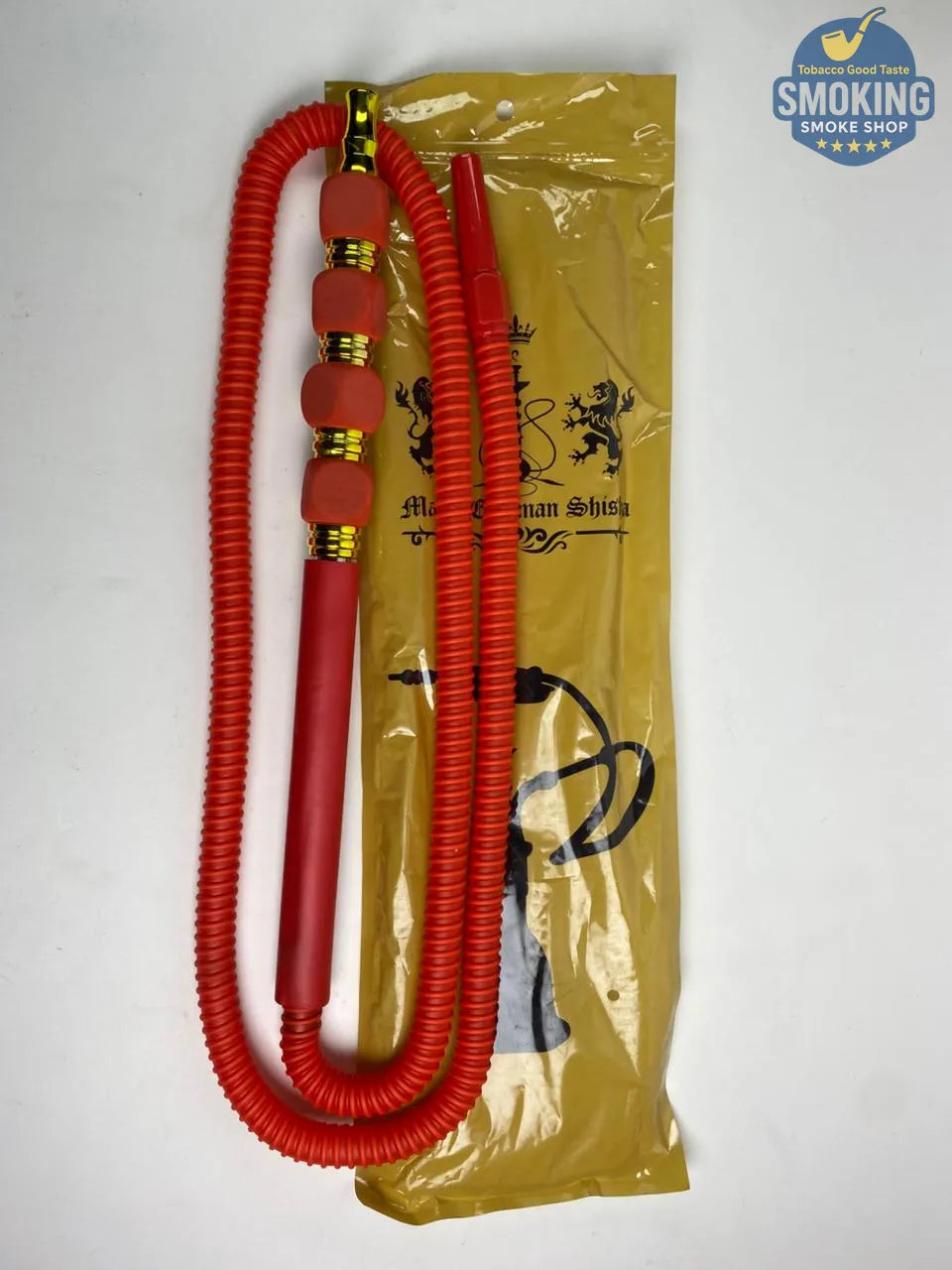 Malek Elzaman Rubber Hookah Hose - ملك الزمان خرطوم شيشة مطاط في جلد مع مبسم بلاستيك الوان واشكال مختلفة