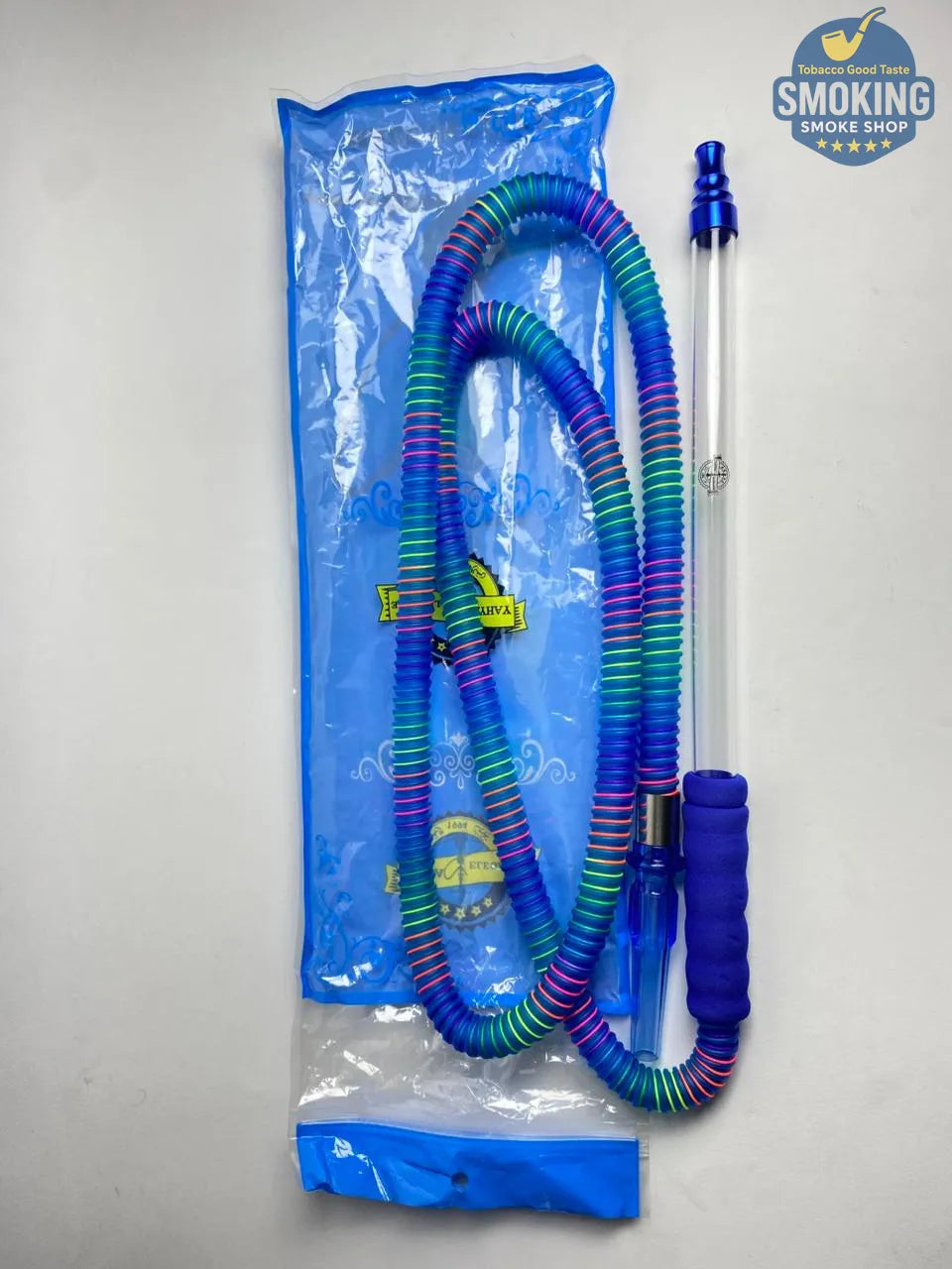 Malek Elzaman Rubber Hookah Hose - ملك الزمان خرطوم شيشة مطاط في جلد مع مبسم بلاستيك الوان واشكال مختلفة