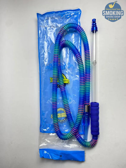 Malek Elzaman Rubber Hookah Hose - ملك الزمان خرطوم شيشة مطاط في جلد مع مبسم بلاستيك الوان واشكال مختلفة