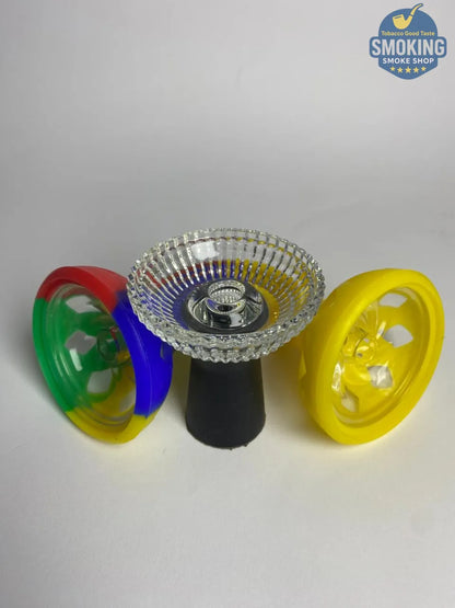 Silicon Colorful Hookah Bowl Set – طقم رؤوس شيشة سيليكون في زجاج ملوّنة وعصرية