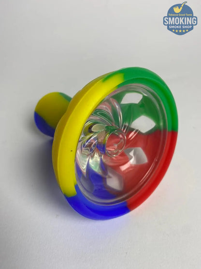 Silicon Colorful Hookah Bowl Set – طقم رؤوس شيشة سيليكون في زجاج ملوّنة وعصرية