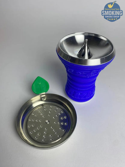 Silicone Hookah Bowl with Metal Screen — حجر شيشة سيليكون بمصفاة ورأس معدني