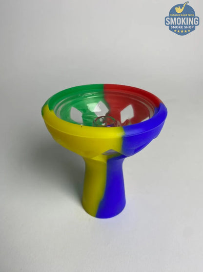 Silicon Colorful Hookah Bowl Set – طقم رؤوس شيشة سيليكون في زجاج ملوّنة وعصرية