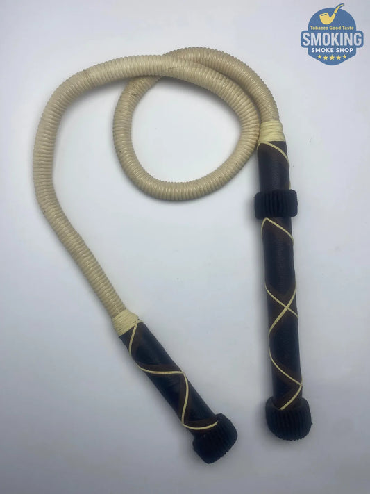 🔸 Shisha Hose — خرطوم شيشة جلد طبيعي فاخر مع ماسك قطيفة للشيشة البلدي او النحاس 
