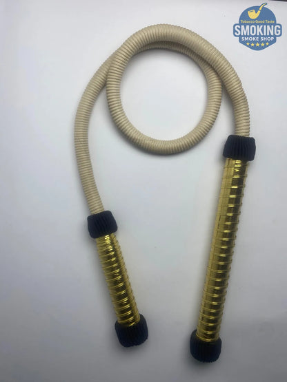 🔸 Shisha Hose — خرطوم شيشة جلد طبيعي فاخر مع ماسك قطيفة للشيشة البلدي او النحاس 