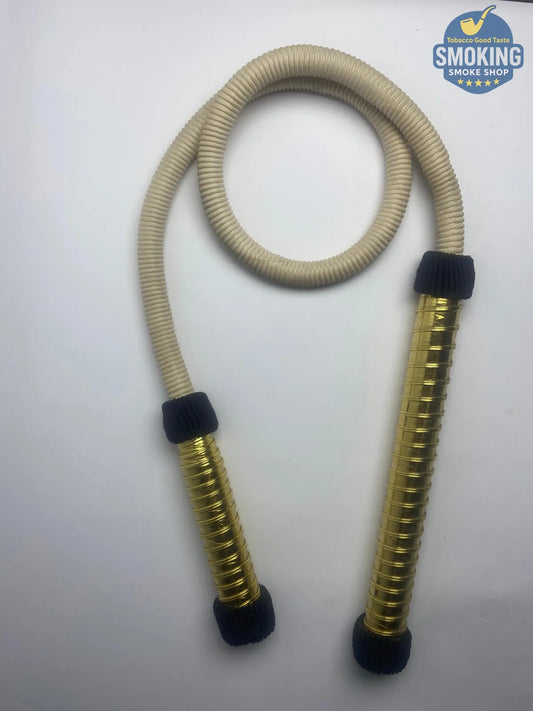 🔸 Shisha Hose — خرطوم شيشة جلد طبيعي فاخر مع ماسك قطيفة للشيشة البلدي او النحاس 