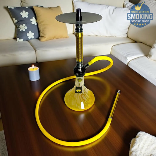 شيشة ملك الزمان اصدار اصفر – طقم كامل بشنطة Malek El Zaman Hookah Set – Travel Case Edition
