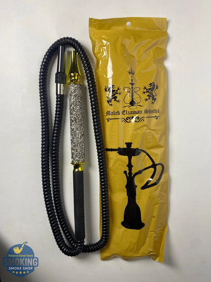Malek Elzaman Rubber Hookah Hose - ملك الزمان خرطوم شيشة مطاط مع مبسم بلاستيك الوان 