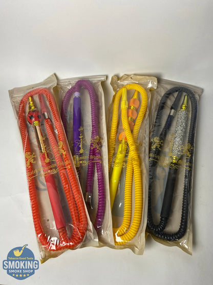 Malek Elzaman Rubber Hookah Hose - ملك الزمان خرطوم شيشة مطاط مع مبسم بلاستيك الوان 