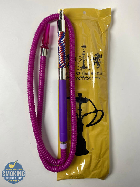 Malek Elzaman Rubber Hookah Hose - ملك الزمان خرطوم شيشة مطاط مع مبسم بلاستيك الوان 