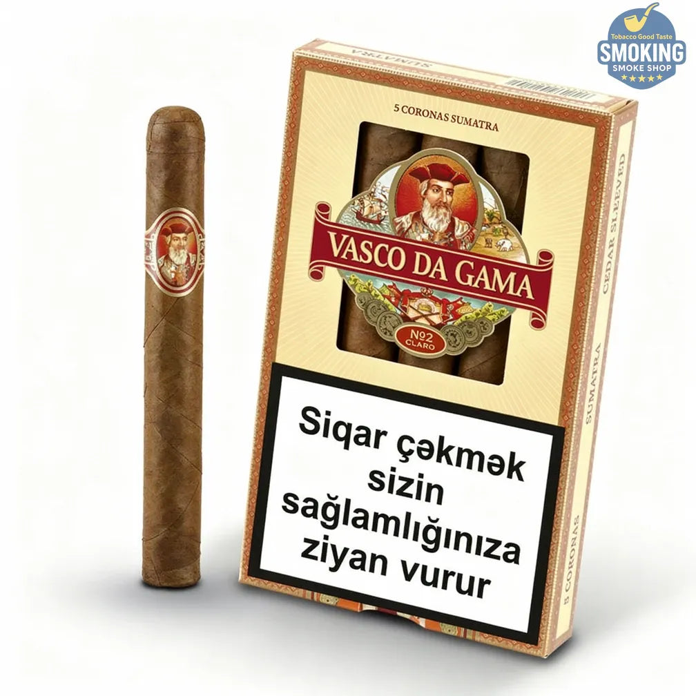 Vasco Da Gama No.2 (Claro / Caribbean / Maduro) — سيجار فاسكو دا جاما رقم2 عبوة 5 قطع مقاس كورونا بسعر اقتصادي 