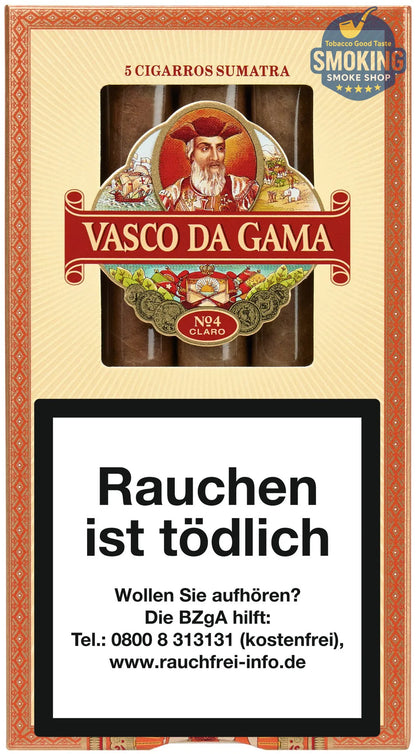 Vasco Da Gama No.2 (Claro / Caribbean / Maduro) — سيجار فاسكو دا جاما رقم2 عبوة 5 قطع مقاس كورونا بسعر اقتصادي 