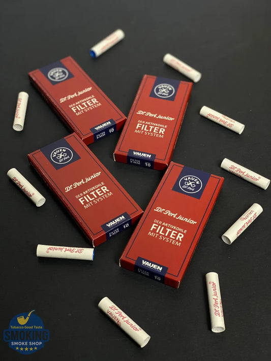 Vauen Dr Perl Junior 9mm Activated-Carbon Pipe Filters — فلاتر بايب فاون د.بيرل جونيور ٩مم كربون نشط