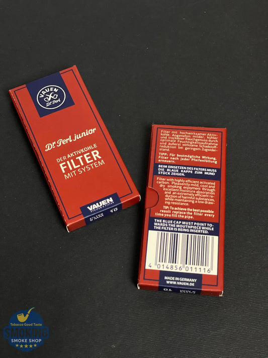 Vauen Dr Perl Junior 9mm Activated-Carbon Pipe Filters — فلاتر بايب فاون د.بيرل جونيور ٩مم كربون نشط