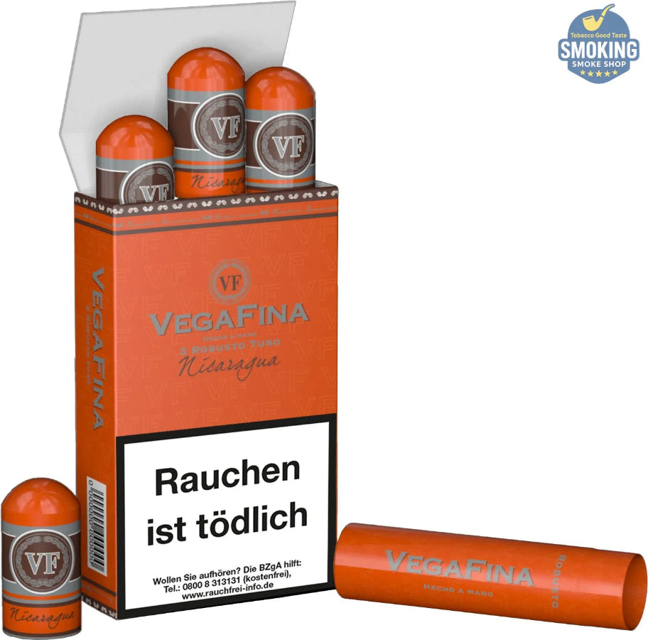 VegaFina Robustos pack of 3 — سيجار فيجافينا روبوستو كلاسيك و نيكارجوا تيوب ( عبوة 3 قطع )