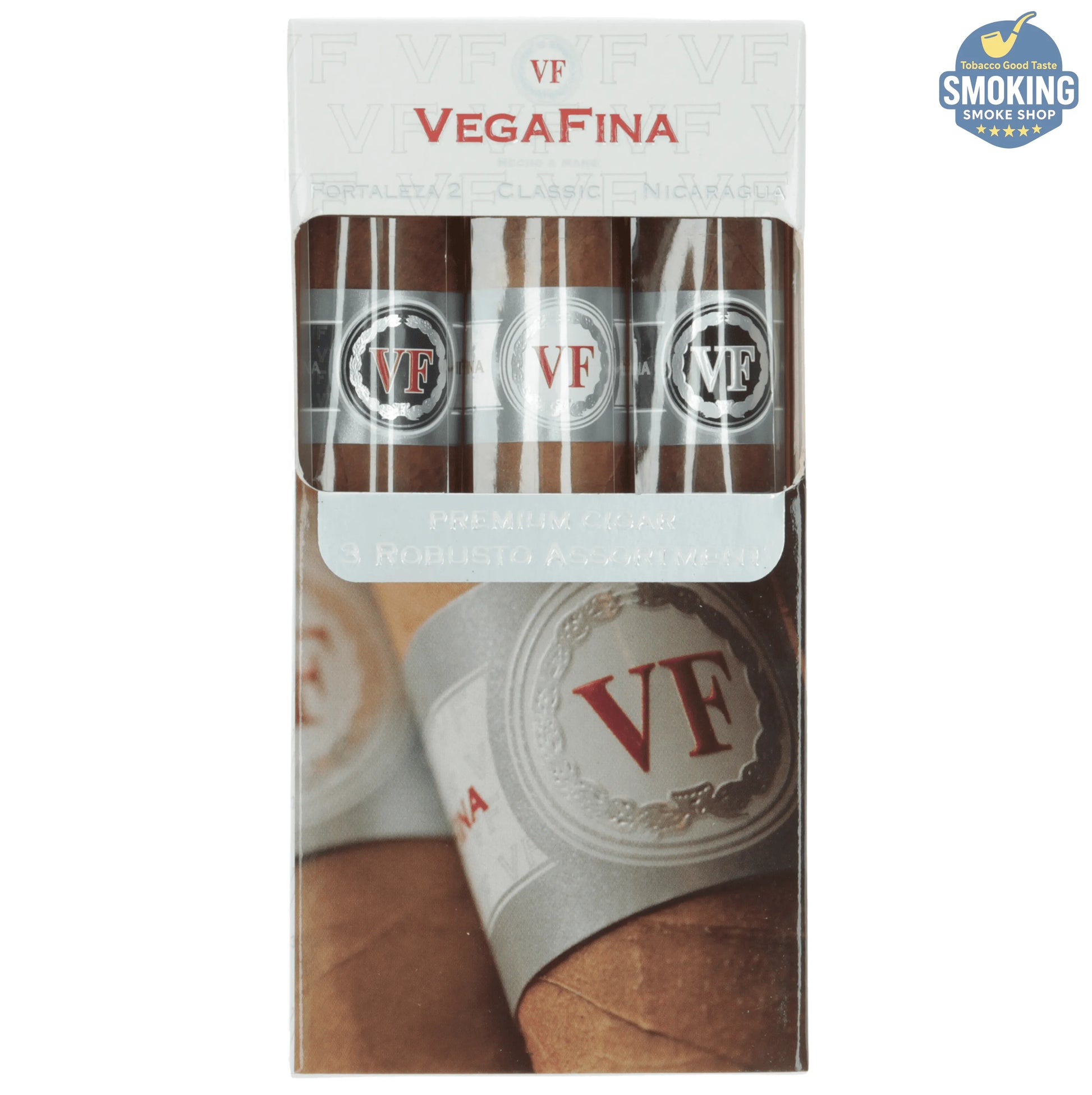 VegaFina Robustos pack of 3 — سيجار فيجافينا روبوستو كلاسيك و نيكارجوا تيوب ( عبوة 3 قطع )