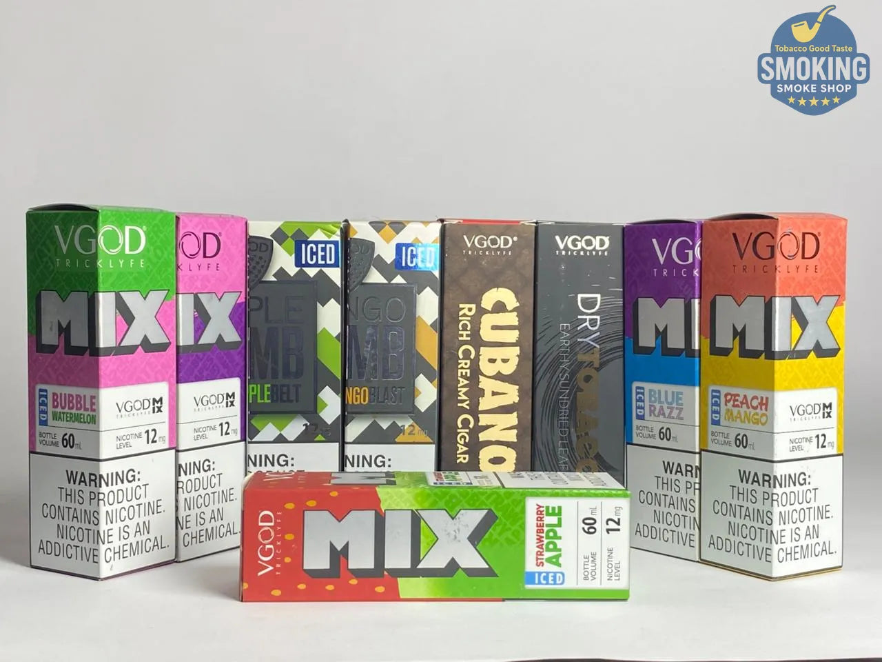 VGOD Liquid Free base 60ML MTL 9-12 NiC في جود ليكويد فري بيز سحبة سيجارة 60 ملي 9-12 نيكوتين 