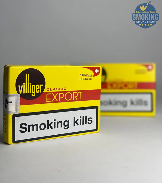 🟡 Villiger Classic Export Pressed — فيليجر كلاسيك إكسبورت مضغوط علبة ( 5 قطع ) 