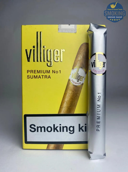Villiger Premium No.1 Sumatra — فيليجر بريميوم رقم 1 سومطرة 🚬💛 علبة 5 قطع