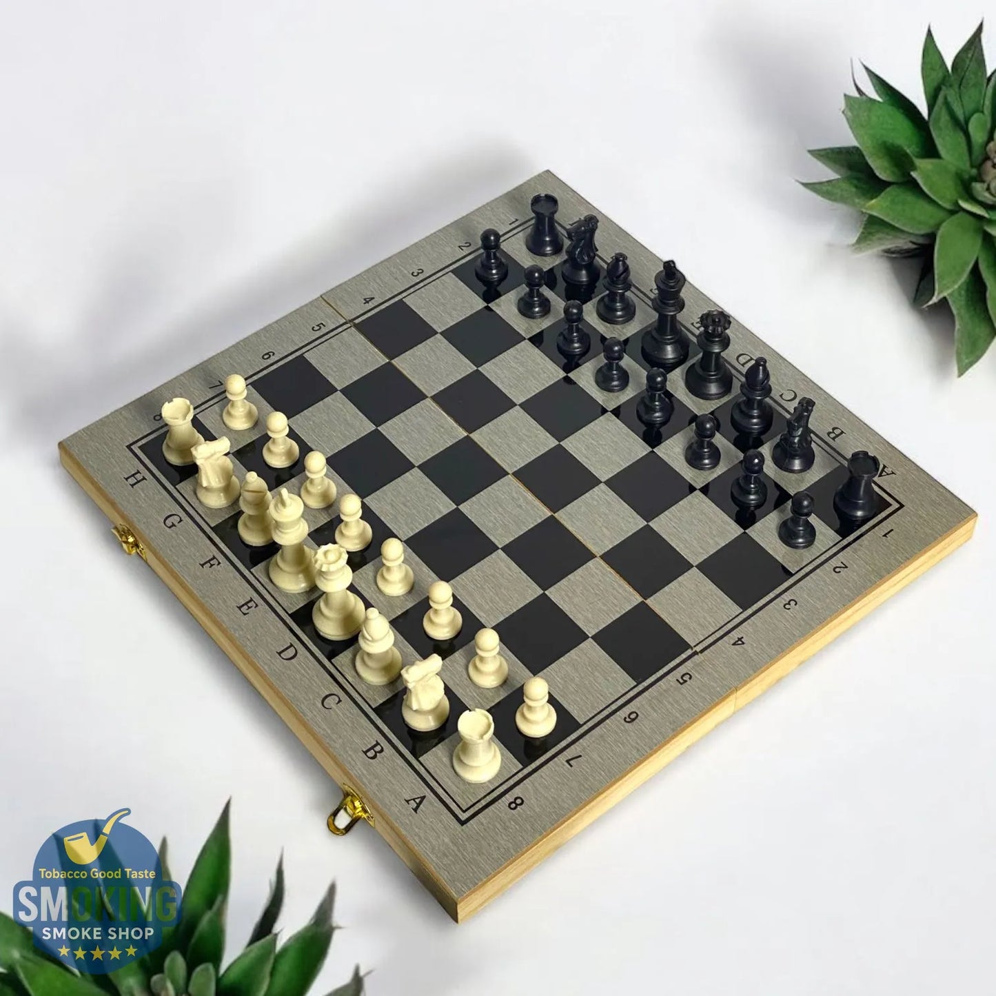 Wooden Folding Chess طقم شطرنج خشبي قابل للطي – حجم متوسط