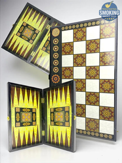 🎲  طاولة نرد خشب فاخرة اشكال فرعونية وارابيسك مصري متنوع  — Backgammon Wooden Board