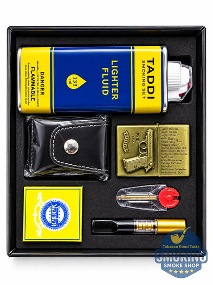 🔥 Smoking Set – طقم ولاعة زيبو فاخر ( جراب + مبسم + غيار حجر وفتيل + عبوة مليء )