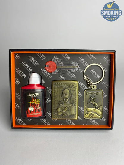 Zippo Shape Lighter Set — طقم ولاعة بنزين مع عبوة مليء و مبسم سجاير او ميدالية مفاتيح اشكال متعددة