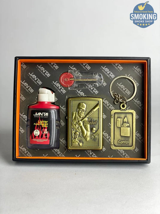 Zippo Shape Lighter Set — طقم ولاعة بنزين الفاخر مع عبوة مليء و مبسم سجاير